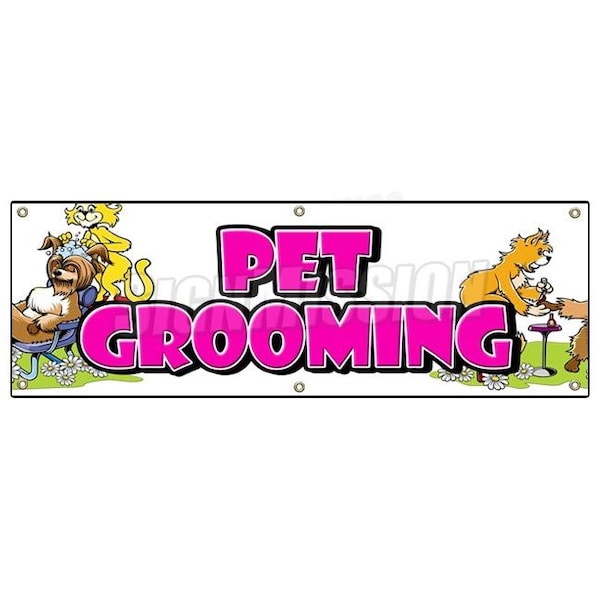Signmission PET GROOMER BANNER SIGN dog grooming clippers vet veterinarian kennel groom B-72 Pet Grooming - main